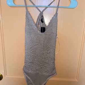 Lace/knit bodysuit